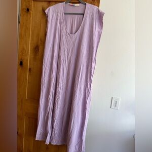 Free People Carta TShirt Midi Beach Cover Dress L Lilac Cotton